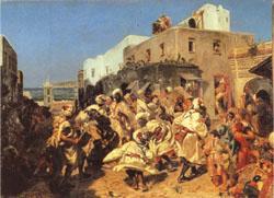 Alfred Dehodencq Blacks Dancing in Tangiers Norge oil painting art